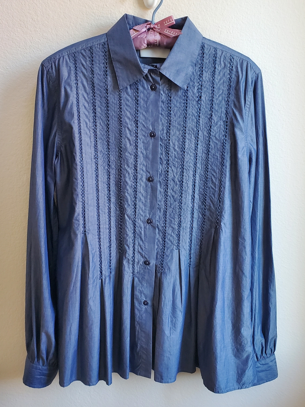 Merlette Blue Button-Front Blouse